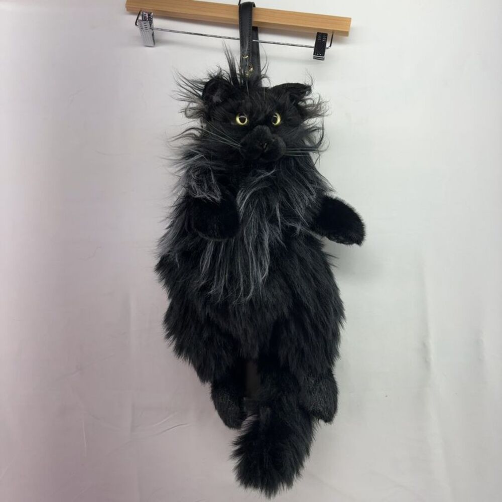 Cats Backpack - Handcrafted Stuffed Animals Bag, Black Cat Plush Bag